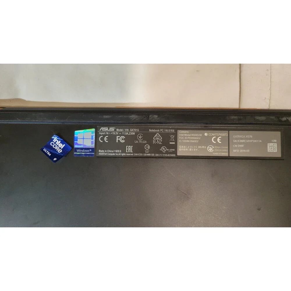 ASUS ROG Zephyrus S GX701 Gaming Laptop, 17.3” (GX701GX-XS76) Defective Battery